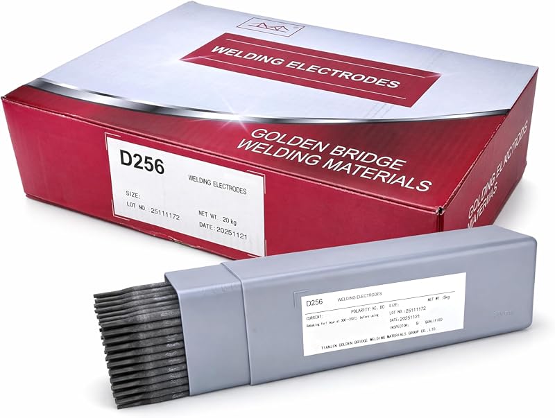 Electrodos de soldadura de revestimiento duro EFeMn-A D256 - Varillas de construcción de acero con alto contenido de manganeso para aplicaciones de impacto y reparación general - 14" x 1/8" (paquete de 11 LB)