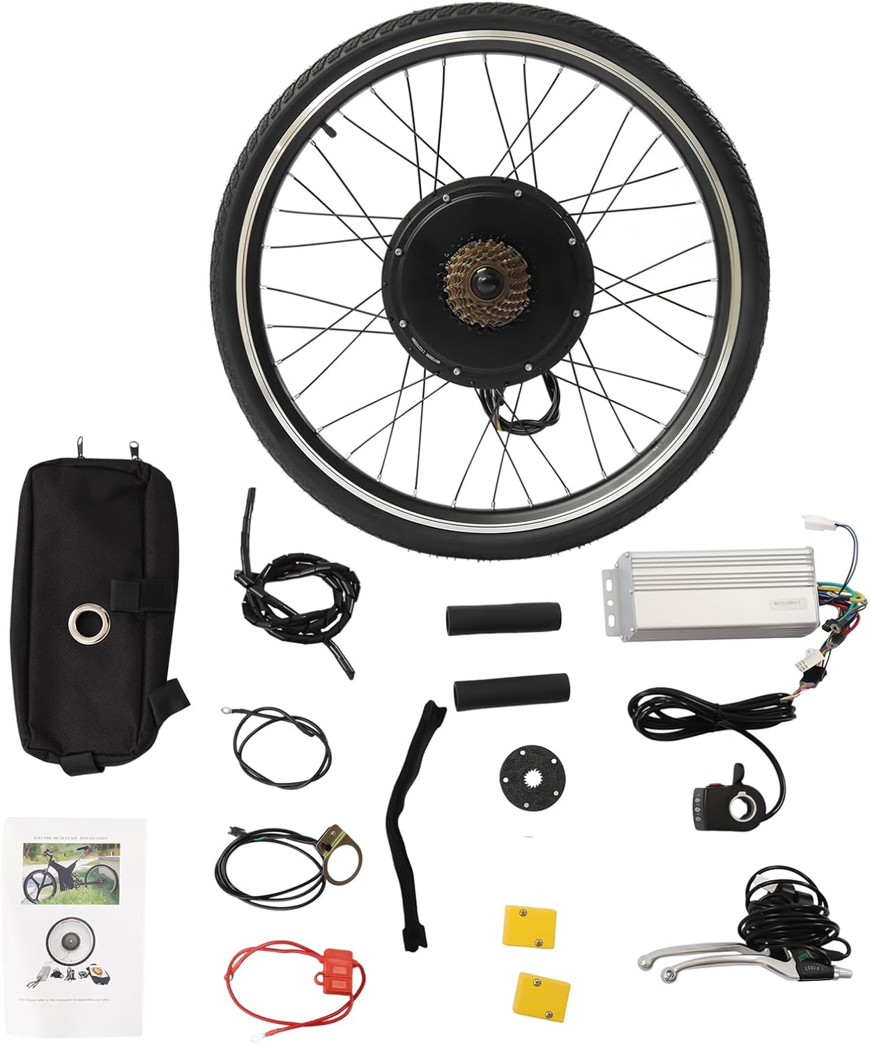 26 inch 48V 1000W E-Bike Conversion Package Rear Wheel Electrical Bicycle Hub Motor,53km/h,Twin Mode Controller, 440RPM