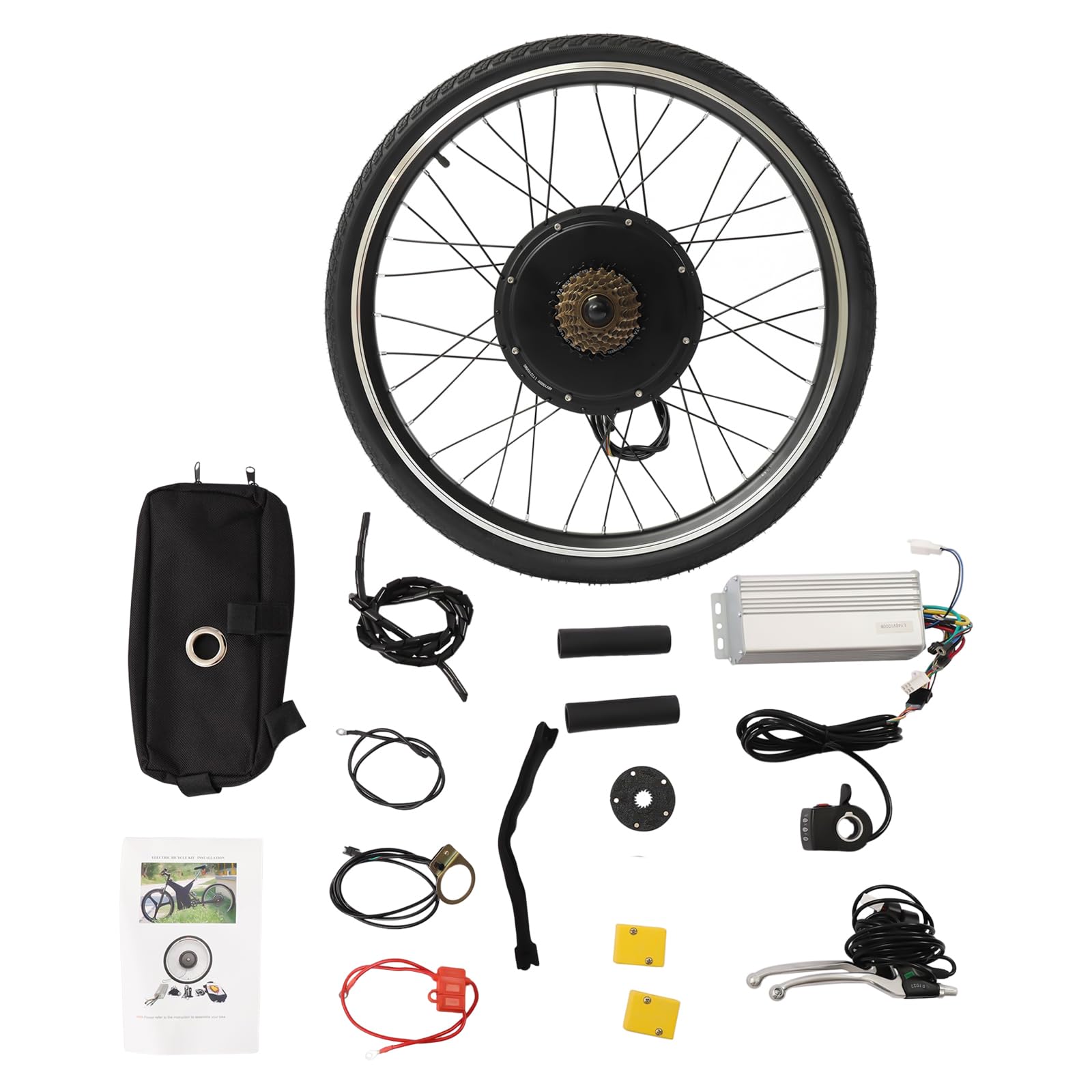 26 inch 48V 1000W E-Bike Conversion Kit Rear Wheel Electric Bicycle Hub Motor,53km/h,Dual Mode Controller, 440RPM