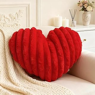 Genérico Cojin Corazon, Cojín Decorativo 40 x 35cm, Cojines Cama Decorativos, Almohada con Forma De Corazón, Cojines San V...