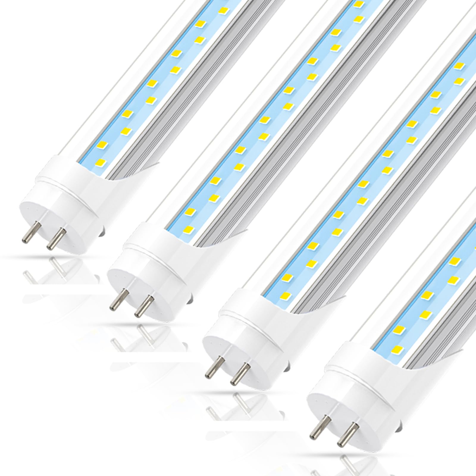 JESLED 2FT T8 LED Type A+B Tube Light, 12W(30W Equivalent), 1680LM, 6000K, Plug and Play or Ballast Bypass, 24 Inch F20T12 Fluorescent Bulb Replacement, Dual Ended, 24” Lighting Tube Fixture (4-Pack)