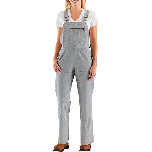 Carhartt Women's Relaxed Fit Denim Railroad Stripe Bib Overall