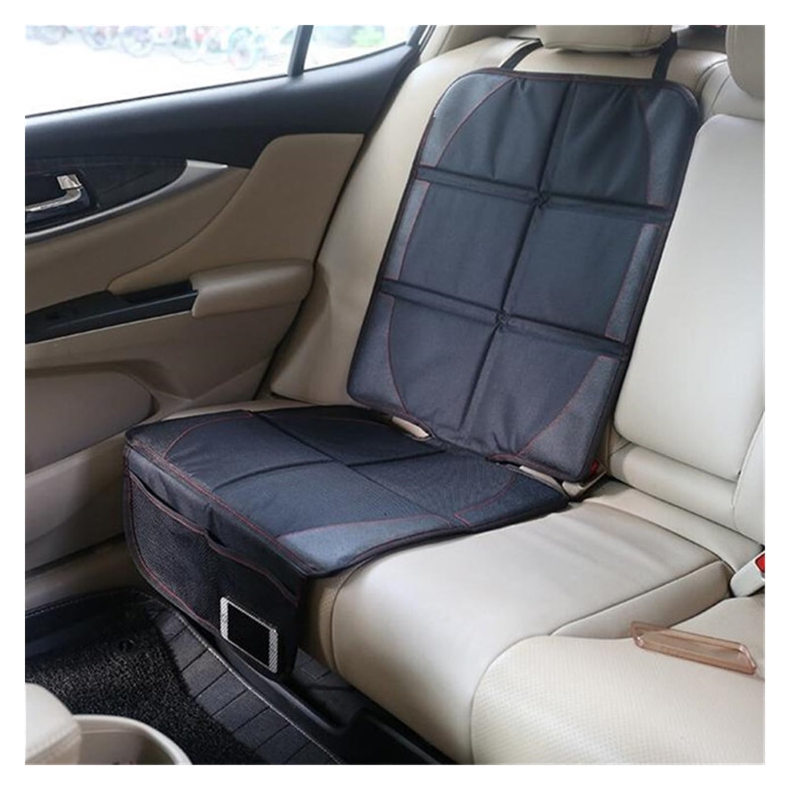 Autositzschutz, groß, for Autositzbezüge, kompatibel mit Sicherheitssitzen, Dicke Polsterung, Autositz mit Organizer-Taschen
