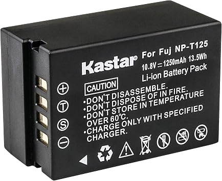 Kastar Battery 1 Pack for Fujifilm NP-T125 NPT125 Rechargeable Battery, Fujifilm BC-T125 Battery Charger, Fujifilm GFX 50S GFX50S GFX 50R GFX50R GFX 100 GFX100 Camera and Fujifilm VG-GFX1 Grip