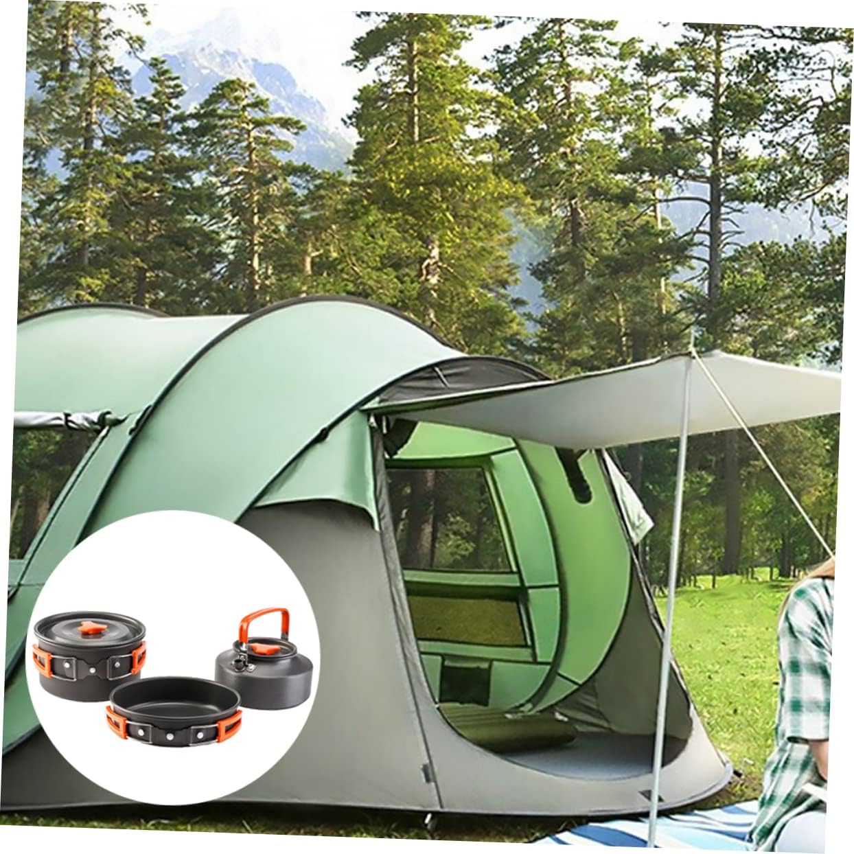 Aluminum Kettle Camping Camping Cookware Stove Pot Outdoor Cooking Utensils Hiking Pan