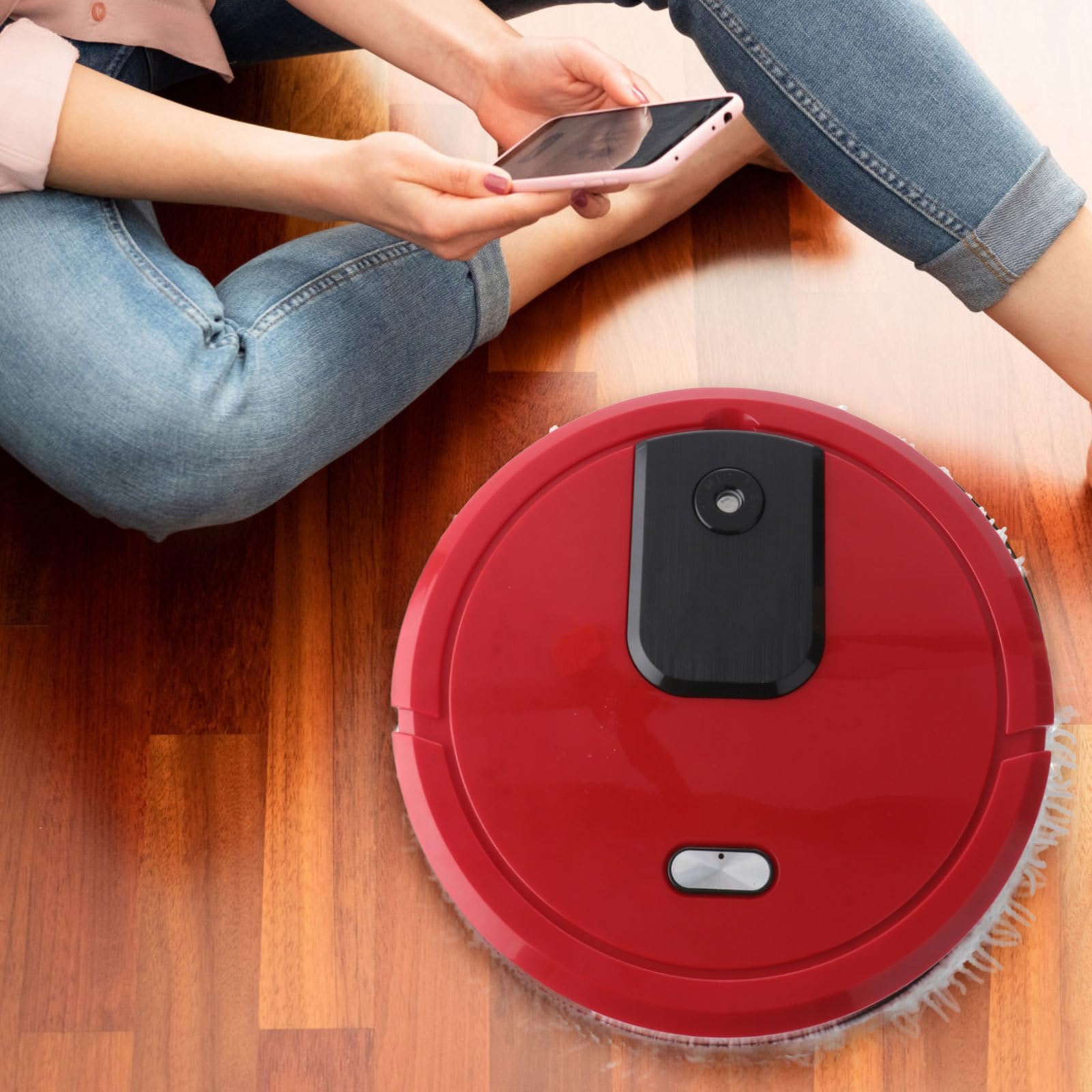 PRETYZOOM Robot Limpiador de Pisos Inteligente Función de Fregado Giratorio y Humidificación Hogar, Batería de 1500mah y Diseño en Plástico Duradero Color Aleatorio
