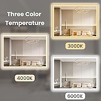 Vista 165 de WTTY LED Bathroom Mirror 32"x32" with Backlit and Front Light,Stepless Dimmable LED Mirror for Bathroom,Anti-Fog Lighted Bathroom Vanity Mirror