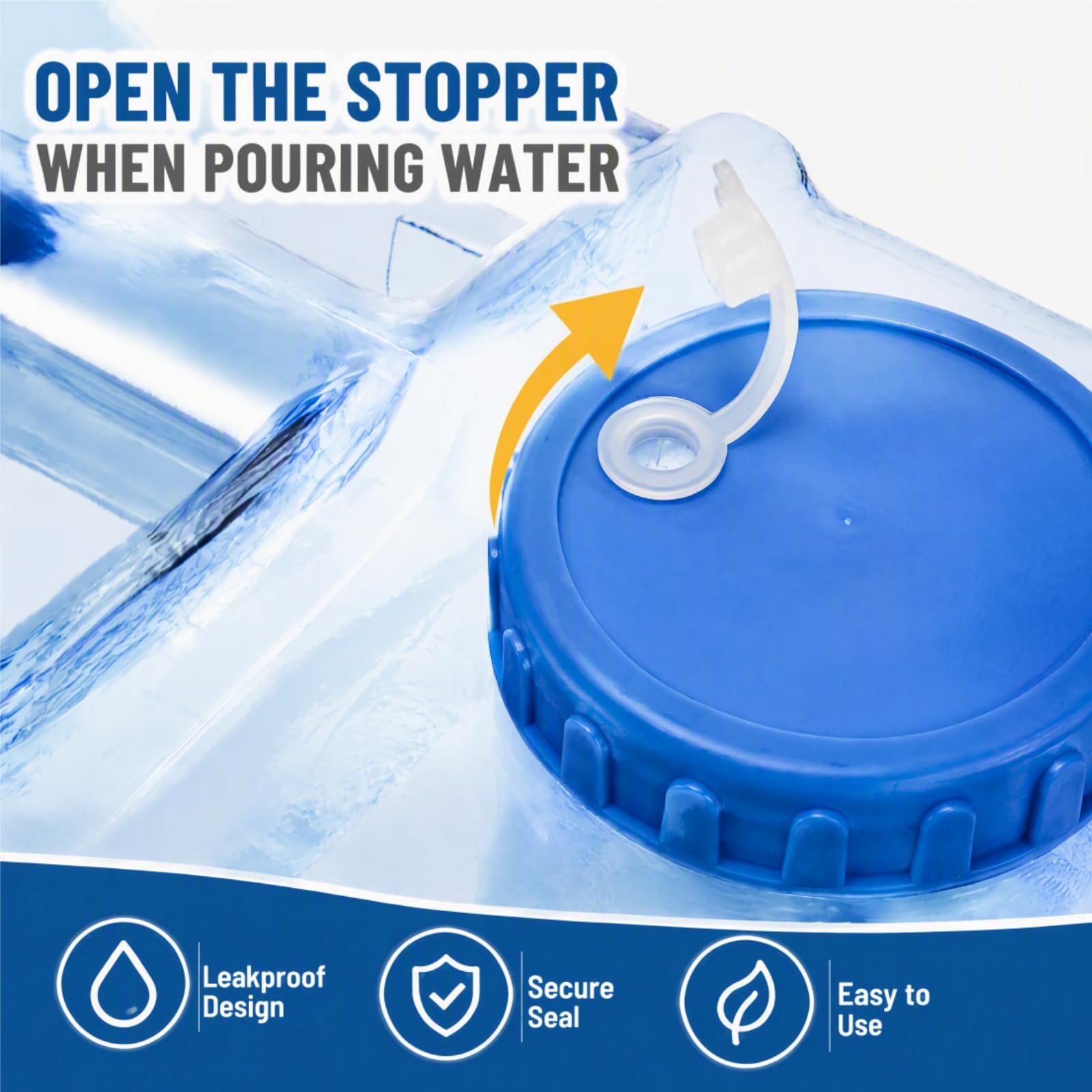 Dicunoy Contenedor de agua para camping, jarra de agua portátil de 2.6 galones con espiga, dispensador de agua grueso con amplia apertura de relleno para senderismo, picnic, vehículo, al aire libre