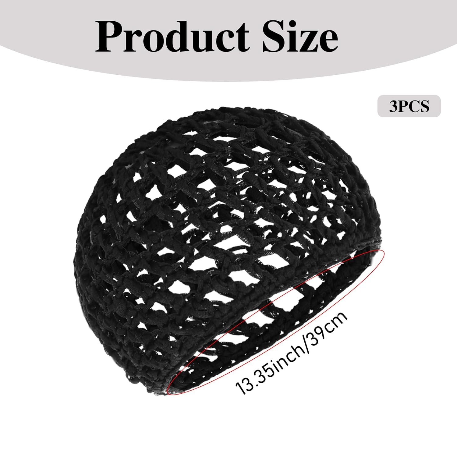 Hair Net Wrap For Sleep Women 3 PCS Sleeping Cap Drying Curly Press Hairnets Sew In Weave Bonnets Crochet Wrapping Black Mesh Snood Caps Bonnet Long Wig for Head Wrapping Cap thumbnail