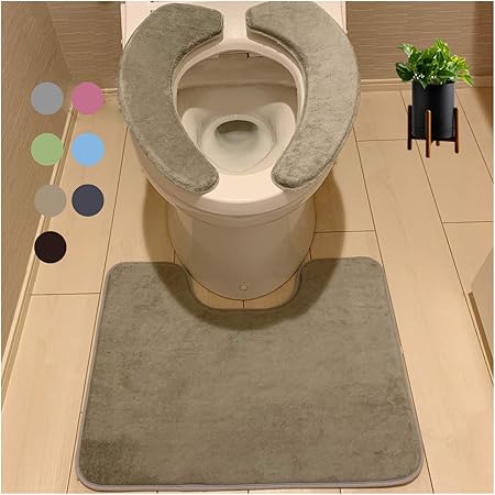 Amazon 滑り止め付き 吸着シート抗菌 防臭 便座シート トイレ便座カバー 便座クッション ライトグレー Speedy トイレマット タンクカバー ホーム キッチン オンライン通販