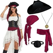 Pirate Costume Accessories Set for Men Women Pirate Accessories Halloween