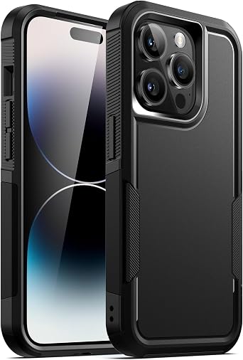 JETech Rugged Case for iPhone 14 Pro, Black