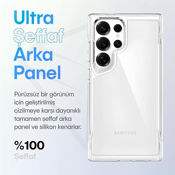 Crystal Armor Series Shock Absorber Soft Silicone Edge Back Hard Polycarbonate Shockproof Transparent Case For Teknoft Samsung Galaxy S25 Ultra