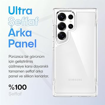 Crystal Armor Series Shock Absorber Soft Silicone Edge Back Hard Polycarbonate Shockproof Transparent Case For Teknoft Samsung Galaxy S25 Ultra