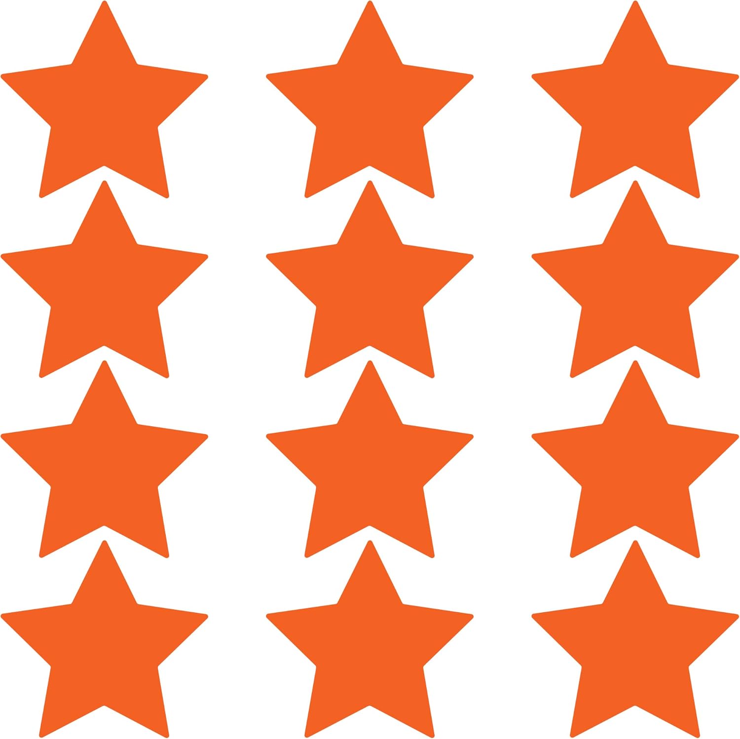 LiteMark Removable Matte Finish Orange 4 Inch Star Decal Stickers | Great for Floors