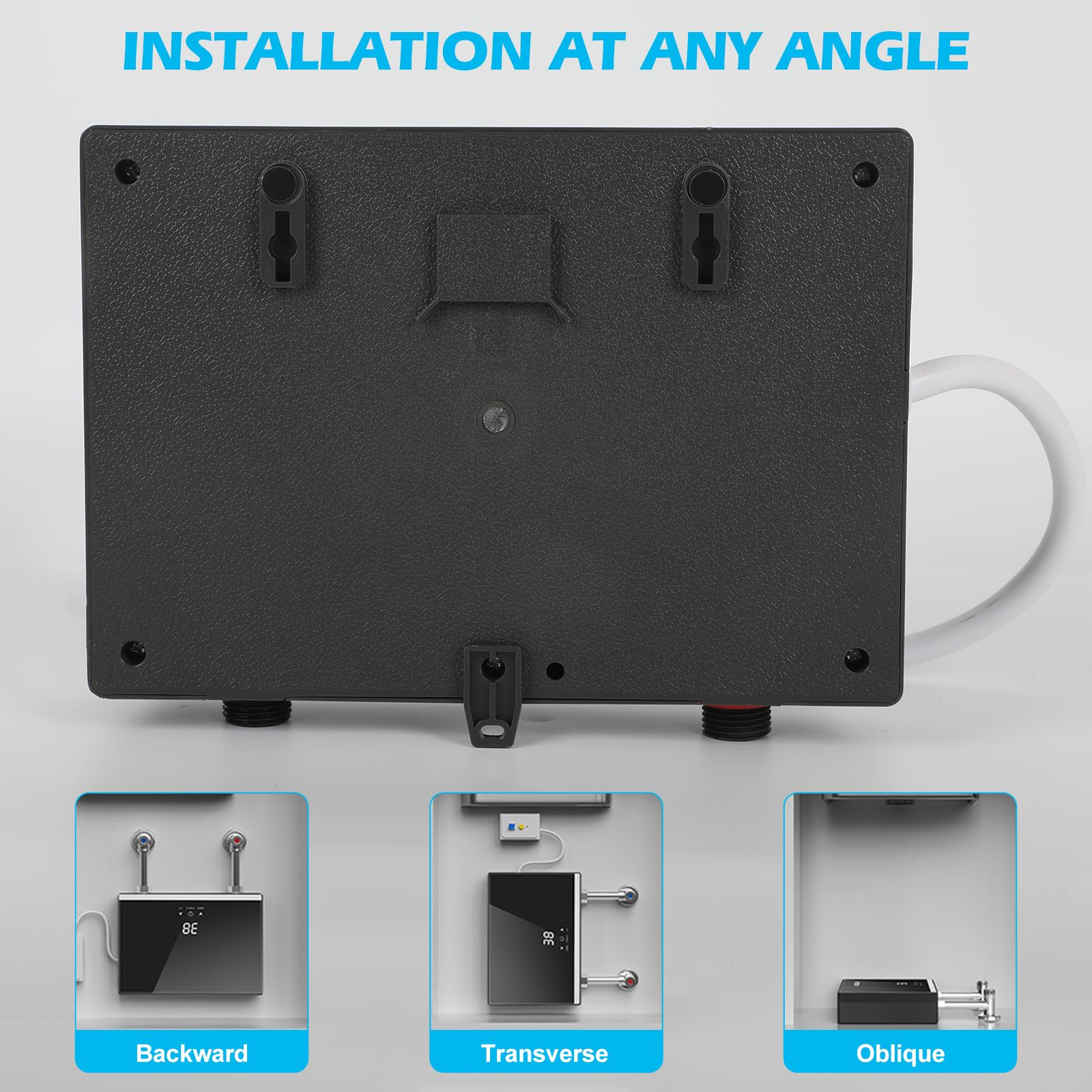 Mini podgrzewacz przepływowy bezzbiornikowy, 5,5 kW podgrzewacz wody do kuchni z cyfrowym panelem LED, elektryczny podgrzewacz wody natychmiastowego podgrzewania do łazienki, kuchni (z dyszą