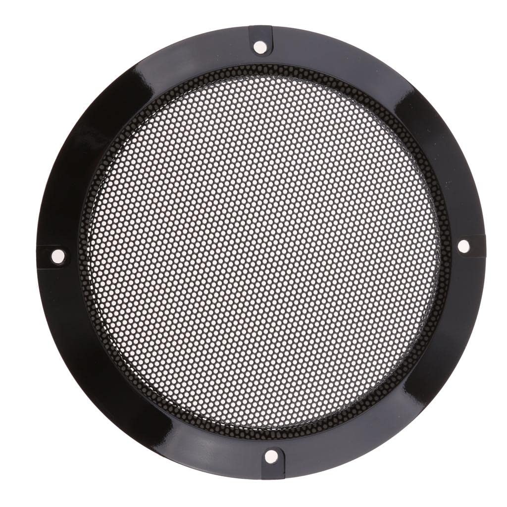 6.5 Inch Speaker Grills Cover Case with 4 Pcs Screws for Speaker Mounting Home Audio DIY - 184Mm Outer Diameter Black