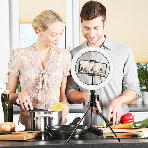 Miniatura 3 de Anillo brillante para selfie con luz tricolor compatible con tu Karbonn Aura Sleek Plus de 10 pulgadas con control remoto para transmisión en