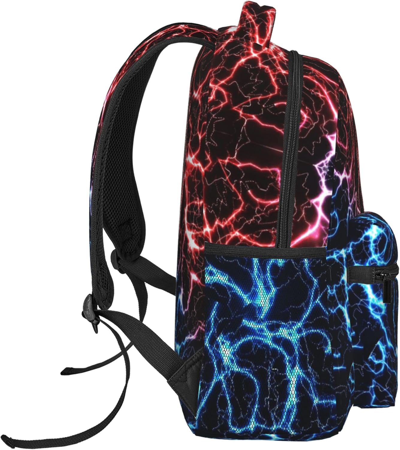 Boys School Backpack, Lightning Backpacks For Kids Children Teens, Gamer Bookbag, Large Travel Laptop Backpacks (Red blue lightning)