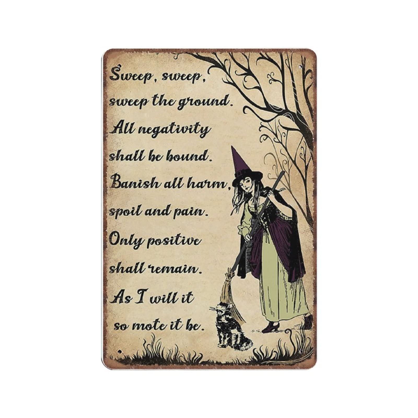 Daiercy Material_tin 2 As I Will It So Mote It Be Witch Tin Signs Funny Vintage Metal Sign Plaqu Poster Wall Art Pub Bar Kitchen Garden Bathroom Home Decor, 140 X 200 Mm