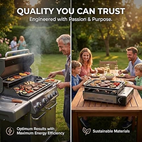 Miniatura 6 de AMT Gastroguss La "[...]" Plancha Profesional, 53 x 33 cm, 2 cm de profundidad, mangos de acero inoxidable, aluminio fundido, no apta para