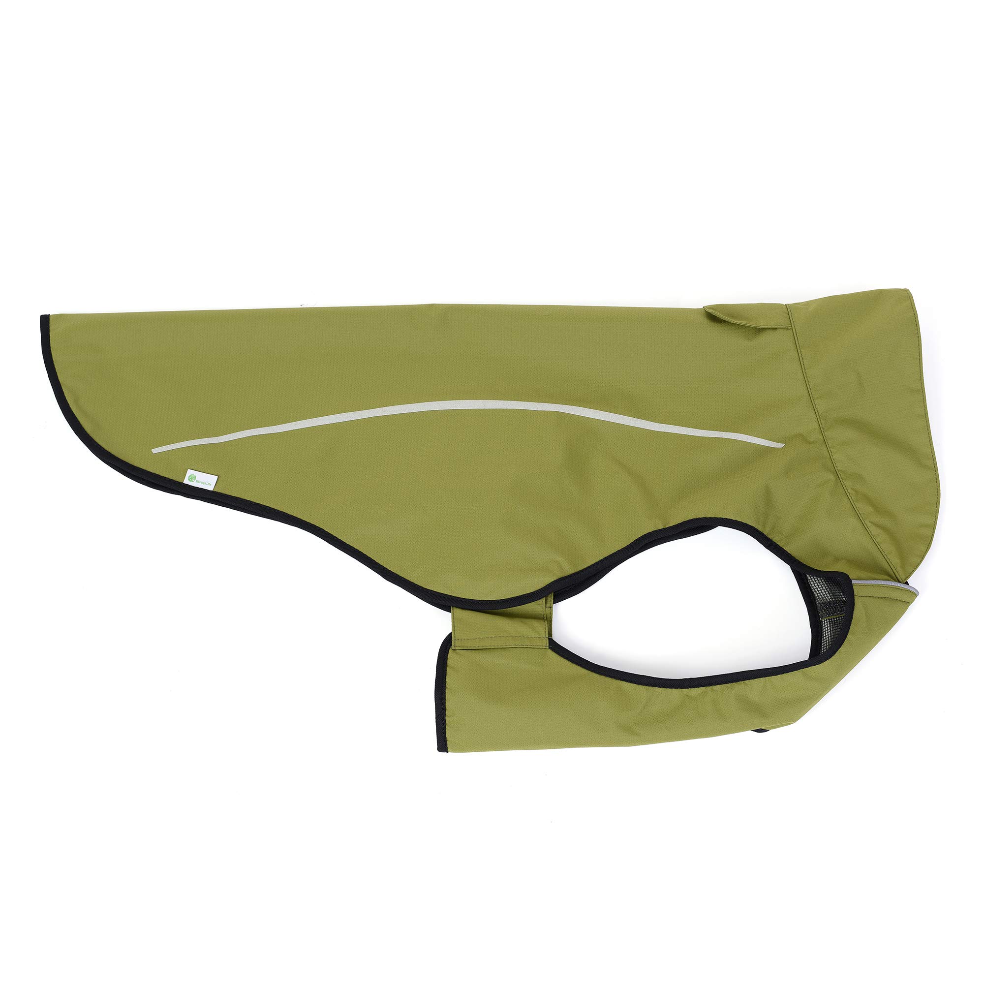 Mile High Life | Imperméable pour Chien | Vêtements Ajustables imperméables pour Animaux de Compagnie | Veste de Pluie légère avec Bande réfléchissante (Jaune Tilleul, S)