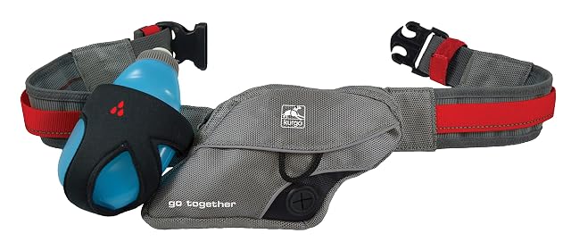 Kurgo - Cinturón para correr con Perros, Ajustable, con Dispensador de Bolsas, Cinturón para correa de Perro…