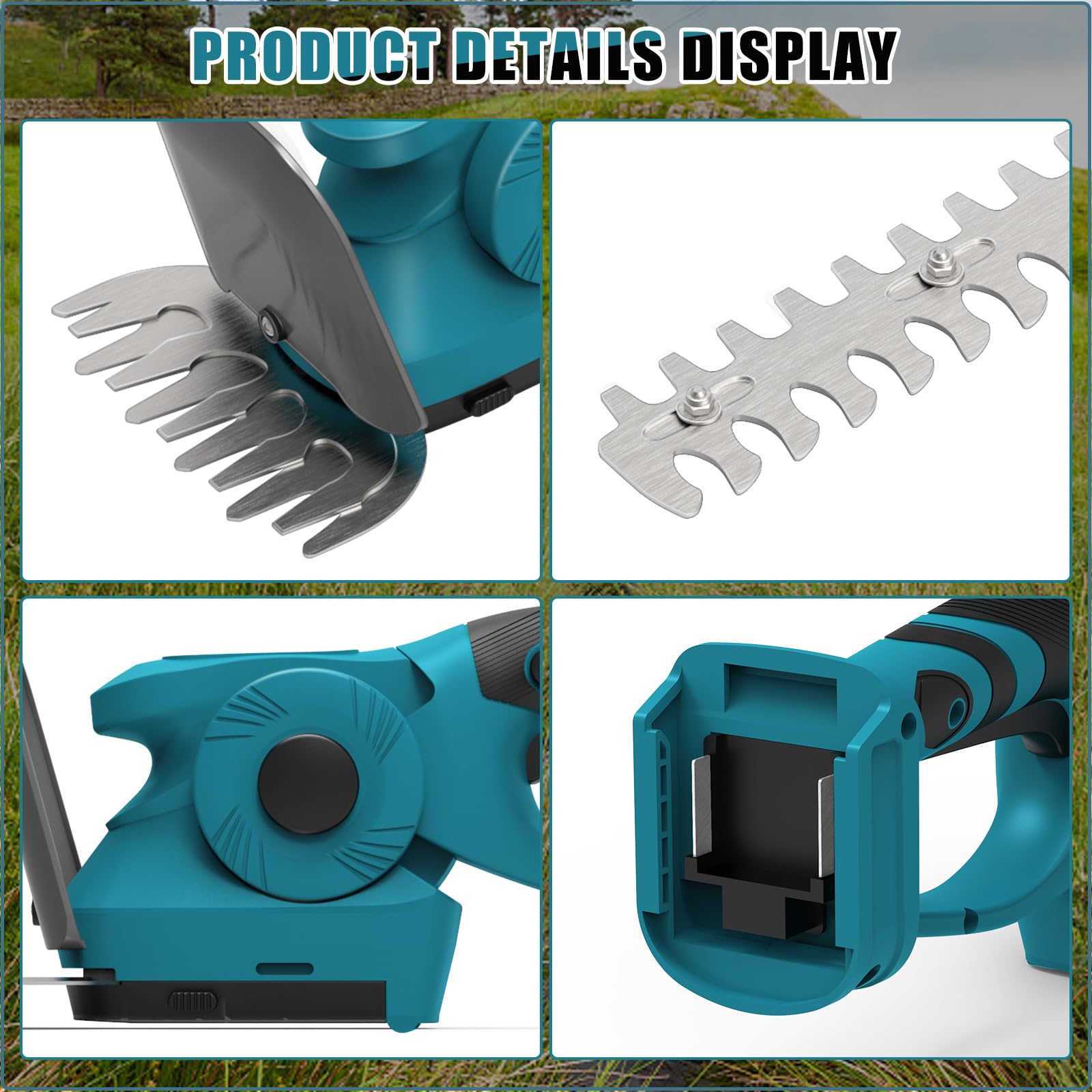 WingFly Akku Gras- und Strauchschere Kompatibel mit Makita 18V Akku, 2 in 1 Mini Heckenschere für Garten und Höfe (130mm und 220mm Schnittlänge, ohne Akku und Ladegerät