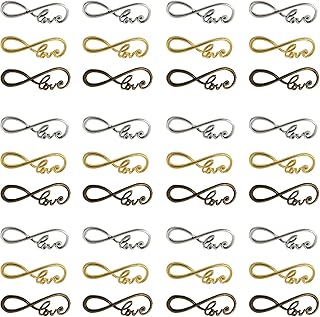 Honbay 60PCS Jewelry Connectors Infinity Love Symbol Connectors Charms Pendants Alloy Jewelry Making Accessories for DIY Bracelets, Anklets, Necklaces, Shoes, Jewelry Making or Crafts