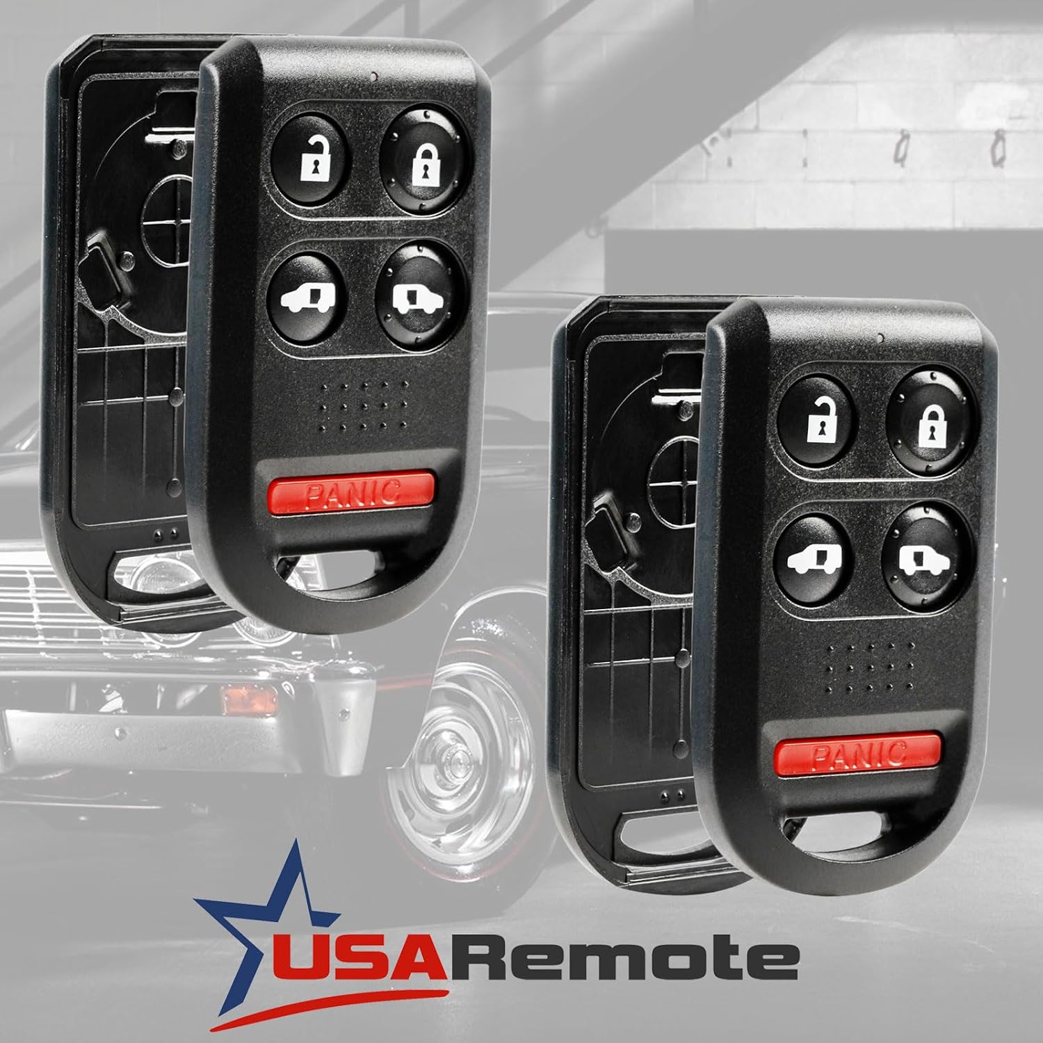 Key Fob Shell fits 2005-2010 Honda Odyssey Keyless Entry Remote Case & Button Pad (OUCG8D-399H-A), Set of 2