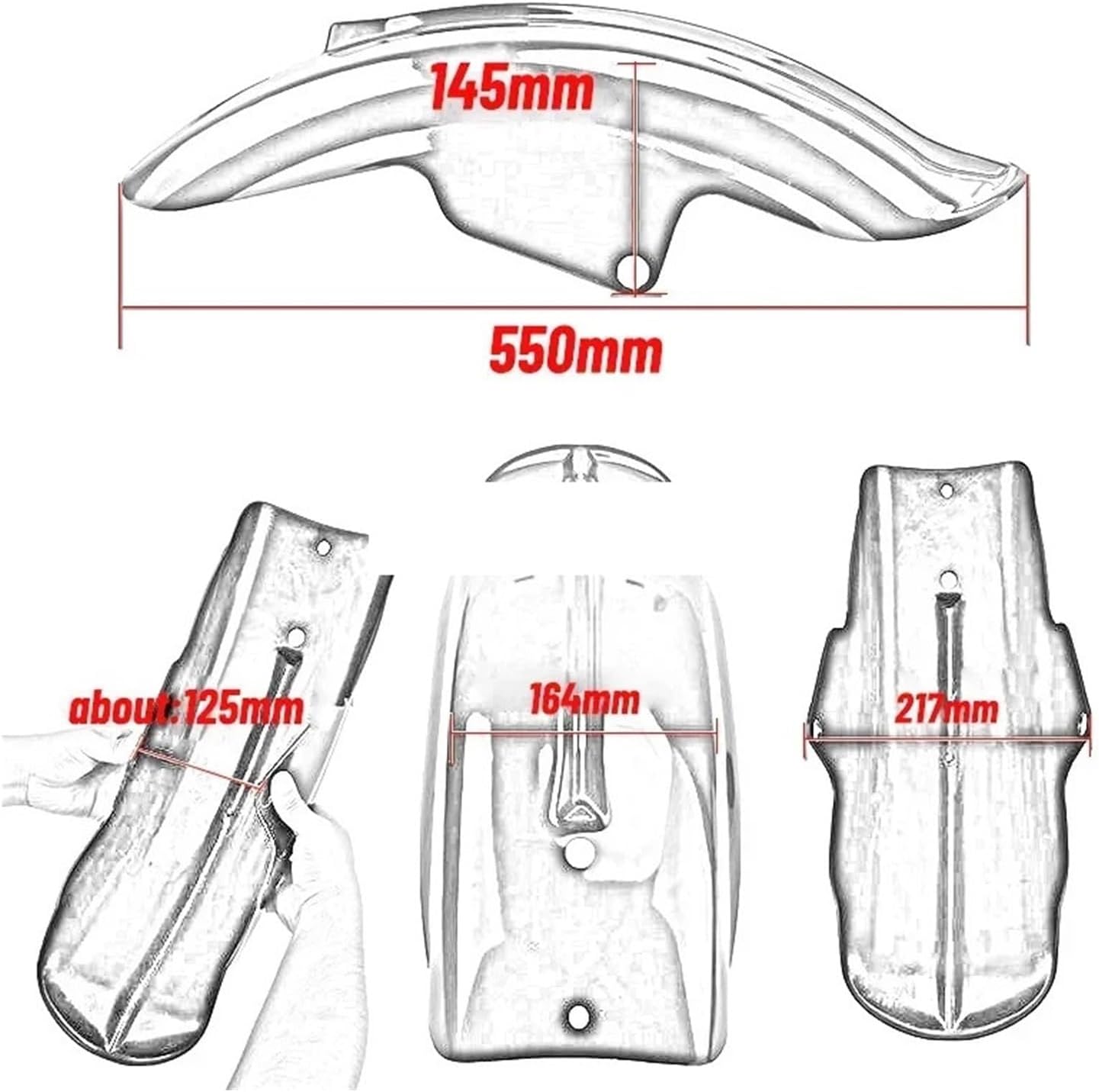 Rear Motorcycle Universal Mudguard Short Mud Guard Bobber Chopper Cafe Racer Motocross Accessories Parts Frames