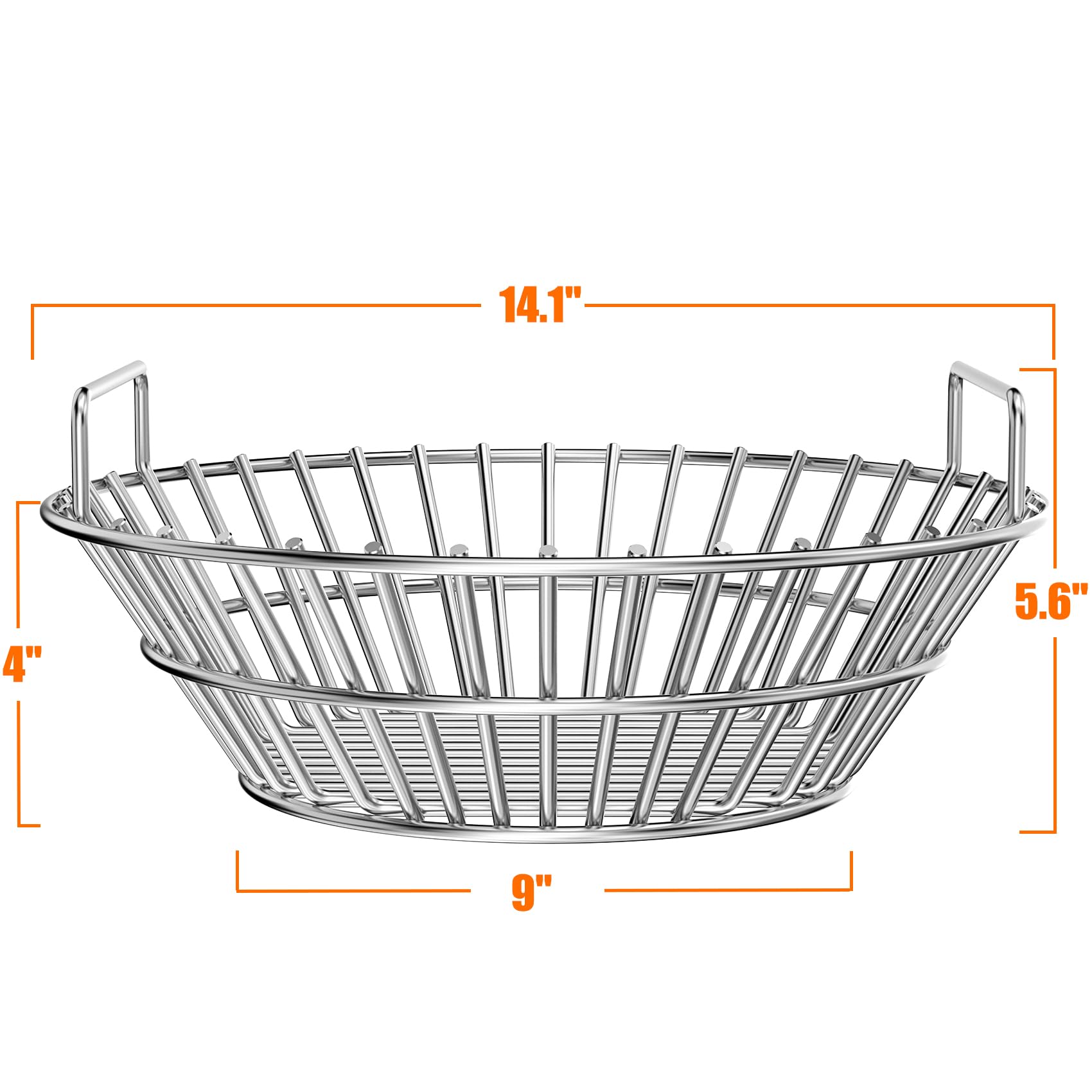 Only Fire, cestino per ceneri in acciaio inox, adatto per griglie grandi BGE, Kamado Joe Classic e altre griglie simili