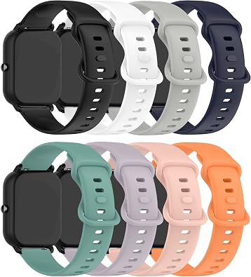 E ECSEM 8-Pack Bands Compatible with Cubitt CT2Pro Replacement Wristbands Accessory Colourful Silicone Bracelet Quick Release Strap Arm Bands for Cubitt CT2Pro Smartwatch