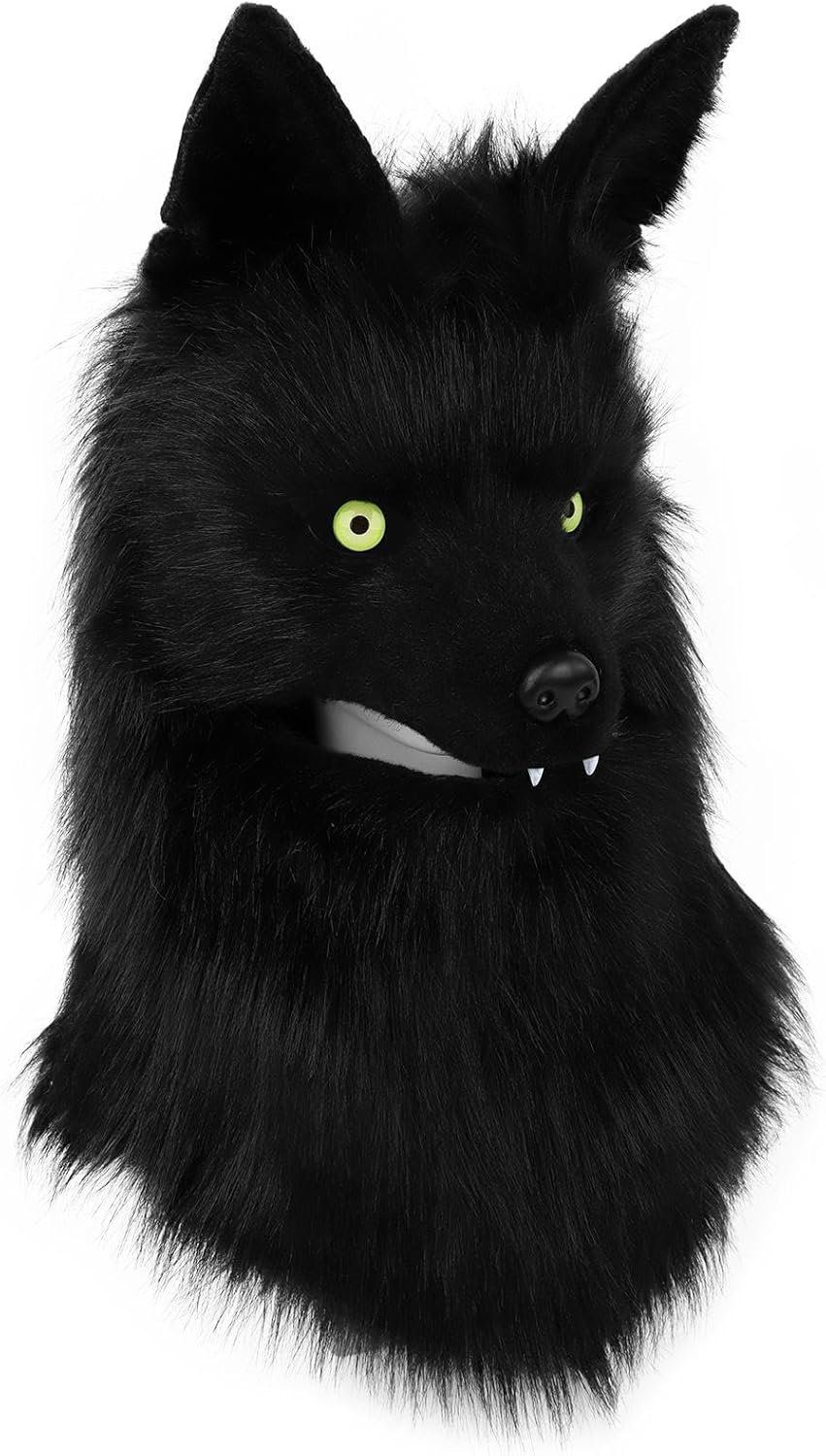 [Vseutiac] 動物頭帽子 狼頭帽子 リアルな造形 プラッシュ素材 ヘッドギア ノベルティ フルカバー 軽量仕様 快適性 創作