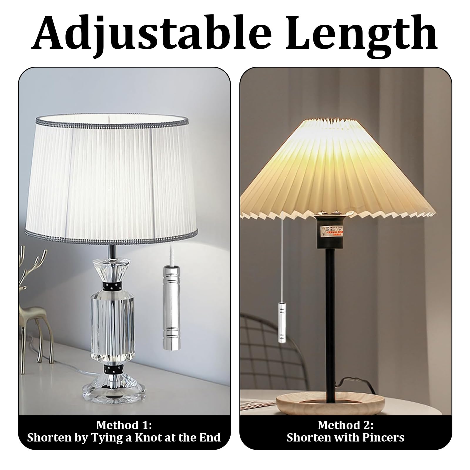 MADGININE Bathroom Light Pull Cord 2 Pcs Pull Cord Light Switch Bathroom, Light Pull Cord - Image 4
