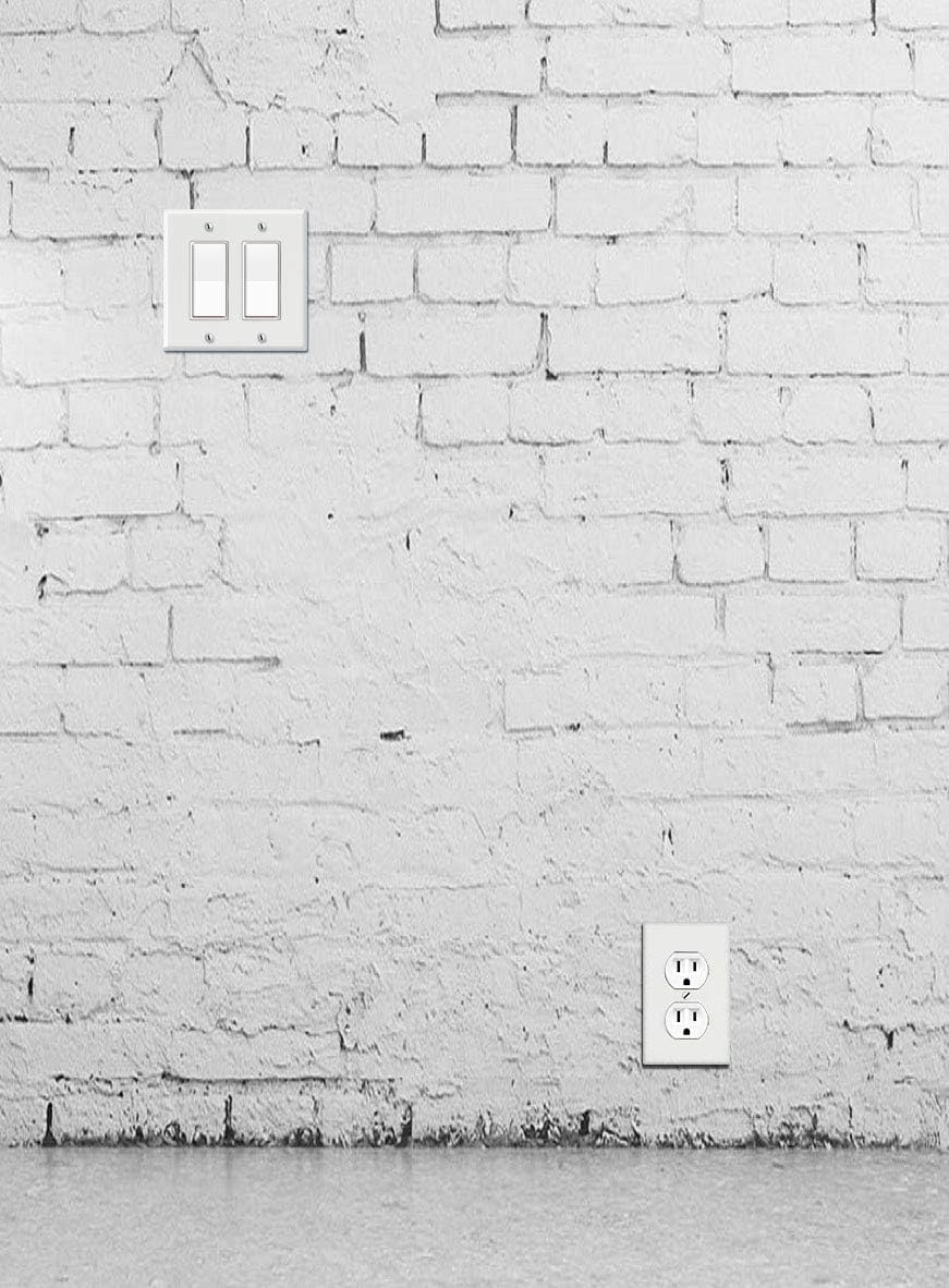 WIRESTER 4.56 inch x 4.5 inch Double Gang Decorator Light Switch Plate/Wall Plate Cover, Blank Wallplate - White