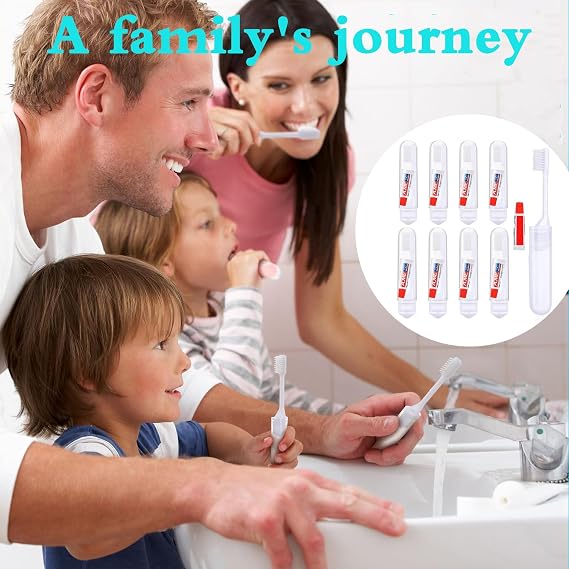 Travel Toothbrush Set,8 Pcs Disposable Toothbrush with Toothpaste,Wisps Mini Toothbrushes,Portable Toothbrushes,Folding Toothbrushs,for Travel Business Trip Camping Outdoor Activities