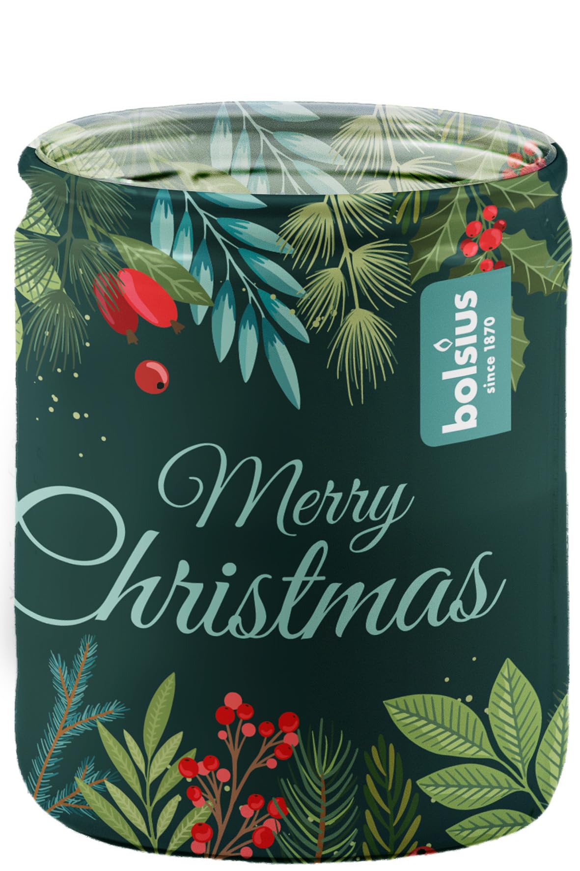 Bolsius Fragranced Christmas Glass Candles - 82/68mm, Vanilla, Pack of 2