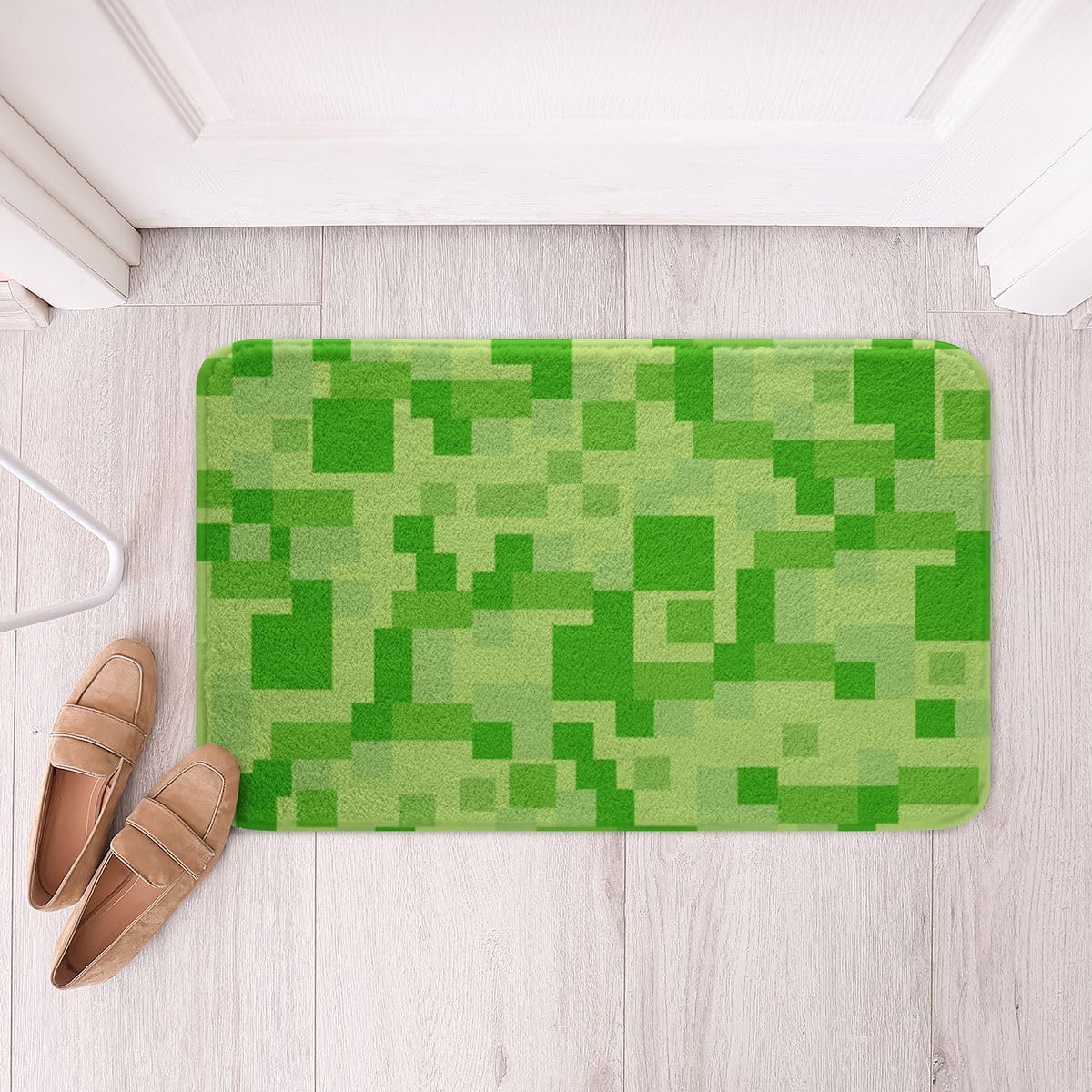 Pixel Video Game Kids Bath Mat,Bookshelf Pixelated Bookcase Mats Rugs,Girls Boys Room Decor,Gaming Geometric Grid Bathroom Carpets,Colorful Bath Rug,Absorbent Floor Mats,16Wx24L Inches image 5