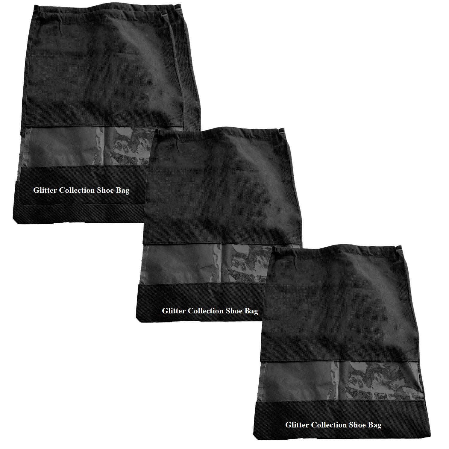 Glitter Collection Shoe Organiser Bag Travel Pouch Pack of 3