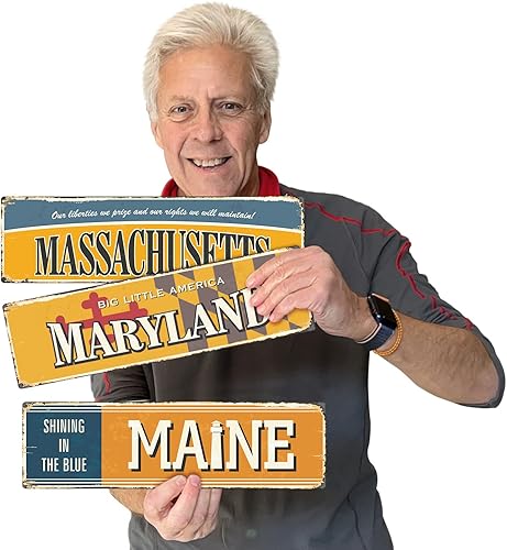 Miniatura 75 de SmartSign Letrero de metal vintage con texto en inglés "The Lone Star State" de 4 x 14 pulgadas, aluminio inoxidable de 40 mil con abrigo Texas