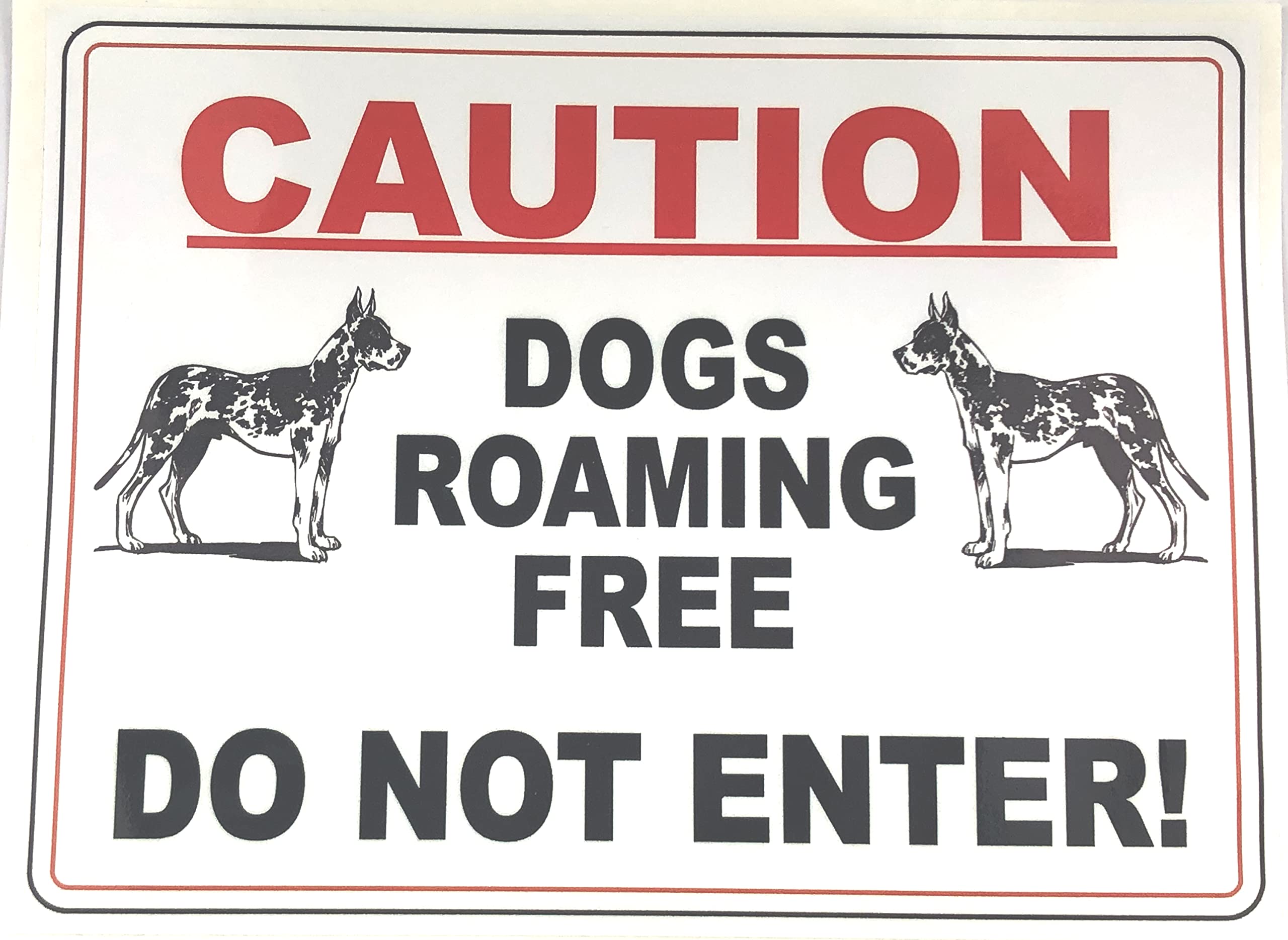 CAUTION DOG RUNNING FREE sign 3mm Thickness Aluminium 200x150mm yard garden guard dog
