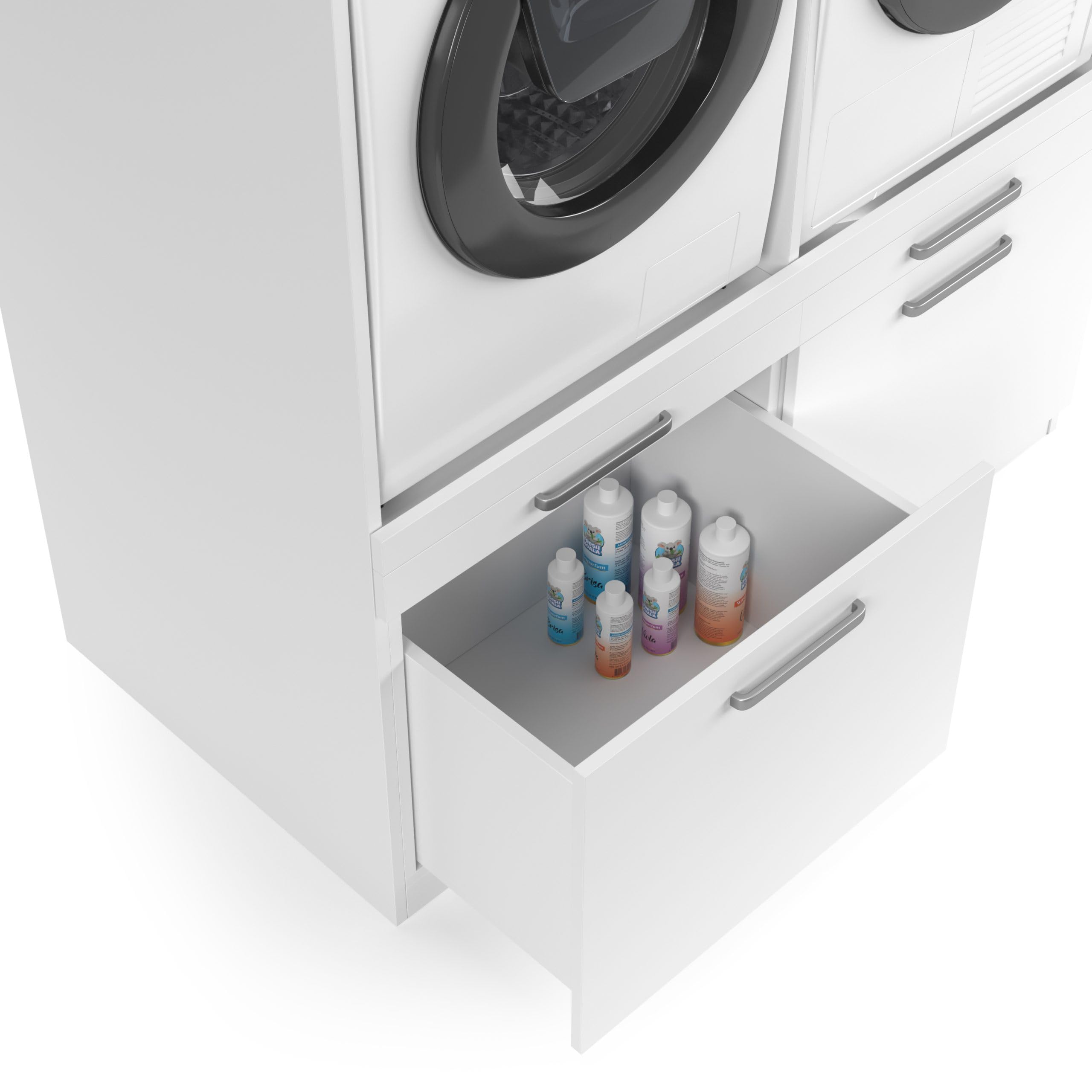Lavadora Gabinete Bern - Lavadora elevadora - Conversión a máquina - 700(D)*2030(B)*2110(H) mm - Blanco - Diseño elegante, que ahorra espacio y ergonómico - Fácil de colocar