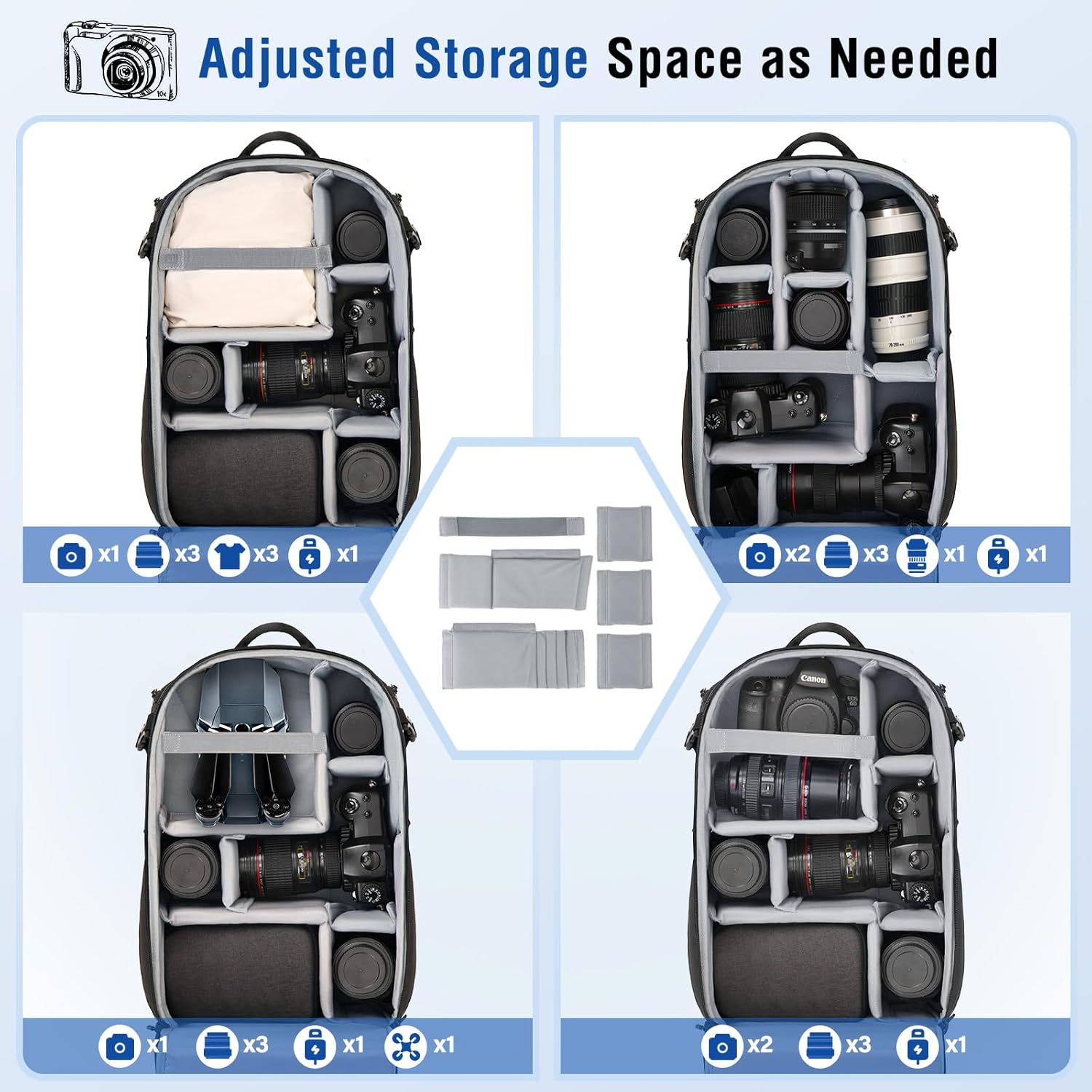 MOSISO Waterproof Camera Backpack, DSLR/SLR/Mirrorless Large Camera Bag Photography Backpack with Rain Cover&16 inch Laptop Compartment&Tripod Holder&Front Vertical Pocket for Canon/Nikon/Sony, Black