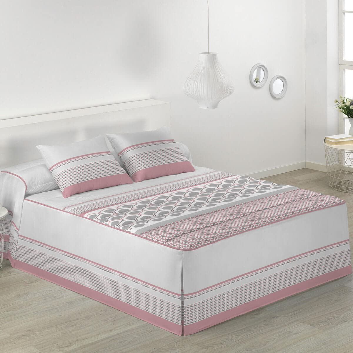 Lanovenanube Colcha edredón Haiti - Cama 105 cm - Color Rosa