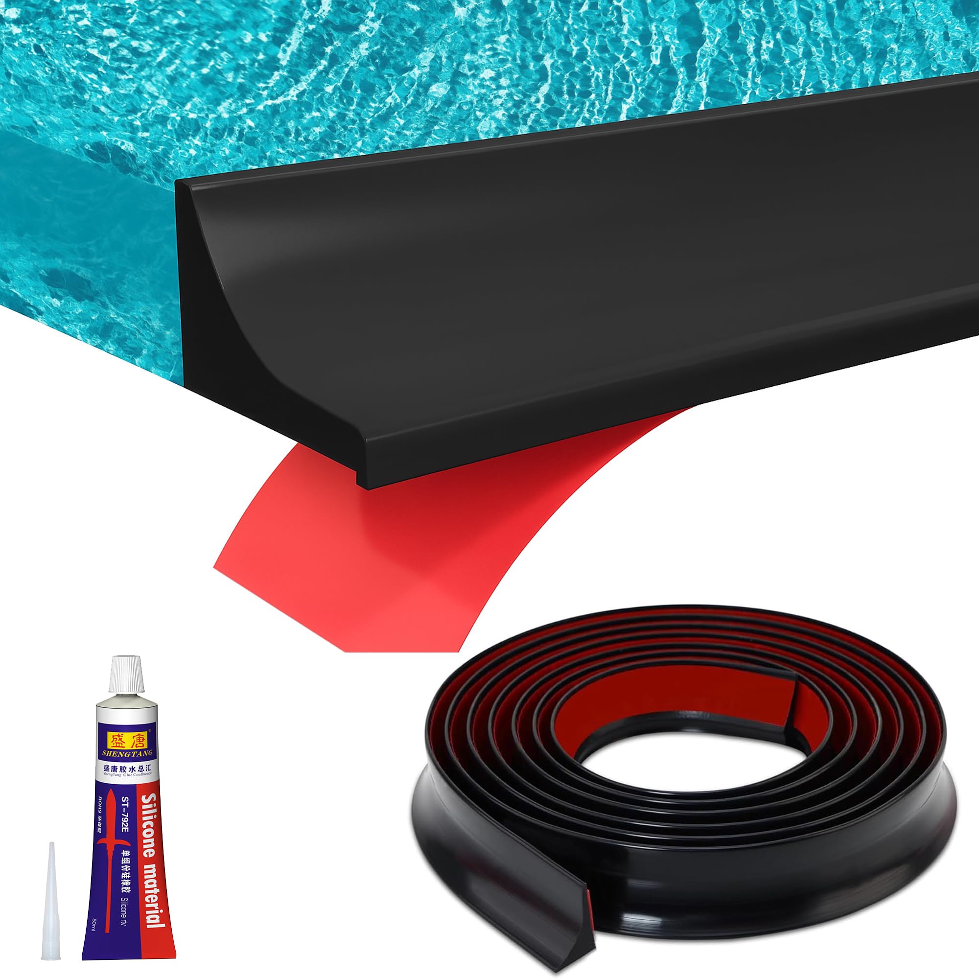 URBANMONK 1-Meter Self Adhesive Sink Water Stopper for Kitchen Slab | Bathroom Silicone Water Stopper for Kitchen Sink with Glue Stick | Water Stopper for Bathroom-picture-27