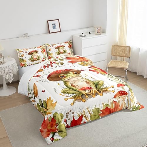 Miniatura 5 de Castle Fairy Juego de edredón de hongos, tamaño matrimonial, juego de ropa de cama de 3 piezas para decoración de habitación de niños y niñas, juego