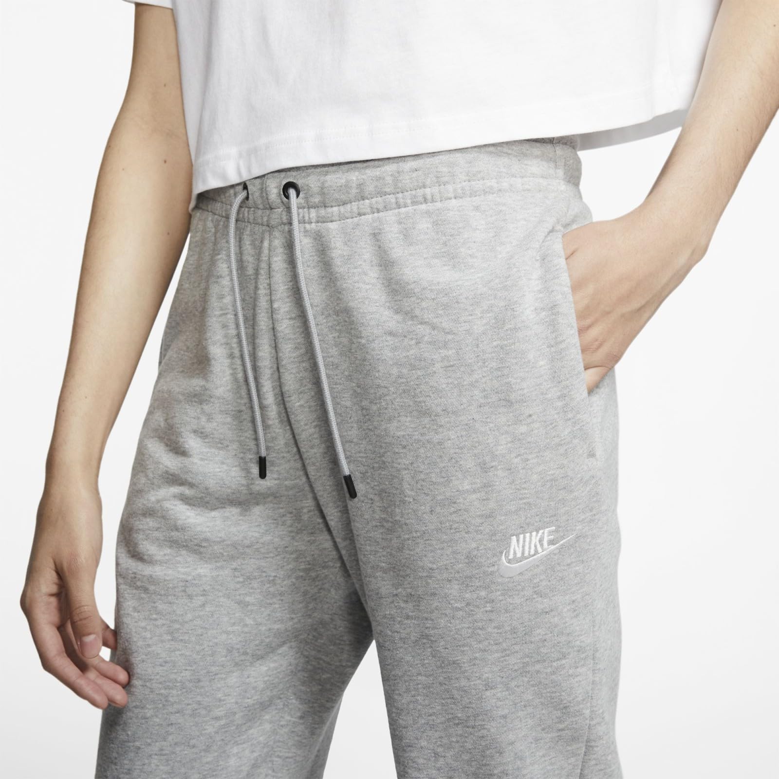 Nike W NSW Essntl Pant Reg FLC Sport Trousers, Mujer, dk Grey Heather/(White), S