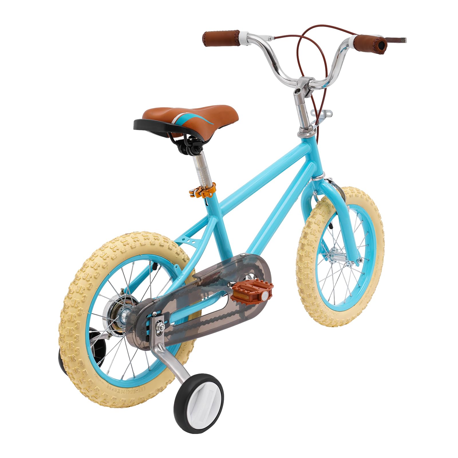 Bicicletta Per Bambini 14 Pollici Tagowao - Con Ruote Di Supporto, Regolabile In Altezza, Per Bimbi 3-6 Anni (bianco/nero)