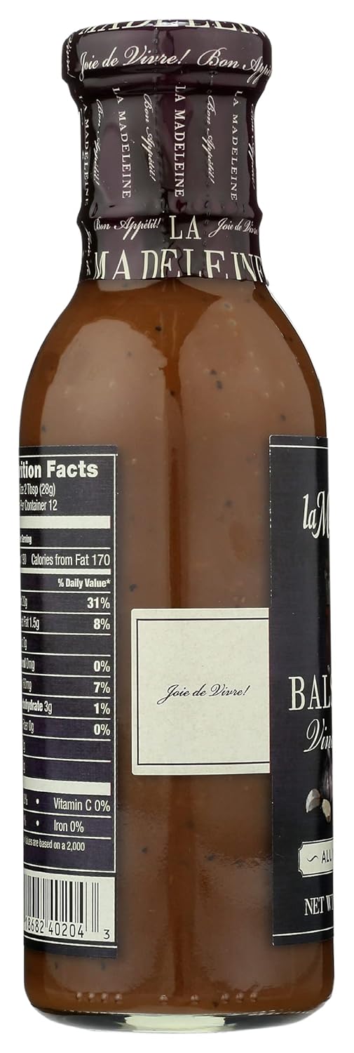 La Madeleine Balsamic Vinaigrette Salad Dressing, Gluten Free, 12 Ounces (Pack Of 6)